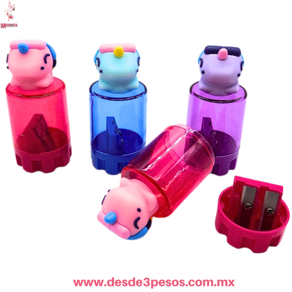 Sacapuntas Unicornio con contenedor dos taños de lapiz 8 x 3.5 cm. Caja con 16 pza. precio por 1 pza. - Imagen 2