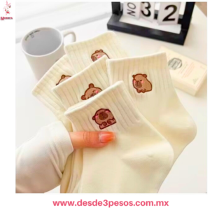 Par de Calcetines para Dama Unitalla algodón con decorativo de Capibara