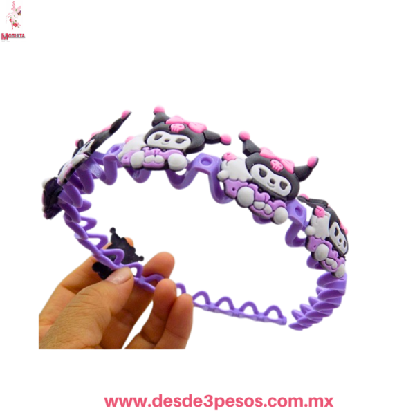Diadema de Kuromi en zigzag decorada - Imagen 2