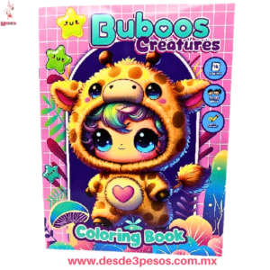 Libro Para Colorear Buboos Creatures  16 Paginas para Colorear 26.5 x 20 cm.