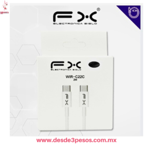 Cable USB a Tipo C a USB-C  2 Metros Largo - Carga Rápida y Datos WIR-C22C Marca FX