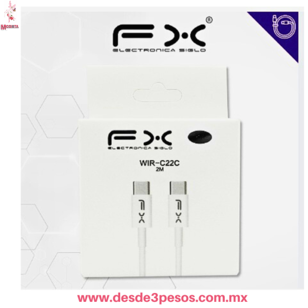 Cable USB a Tipo C a USB-C  2 Metros Largo - Carga Rápida y Datos WIR-C22C Marca FX