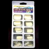 Estuche con 100 TIPS de Uña Artificial en color Blanco, Transparente y Crema