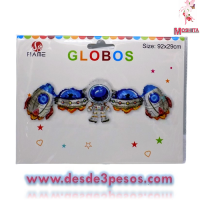 Tira de Globo metalico con Figuras de ASTRONAUTA 93 X 29cm.