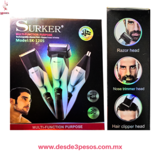 Afeitadora Recargable 3 en 1 USB Kit Marca Surker SK-1205
