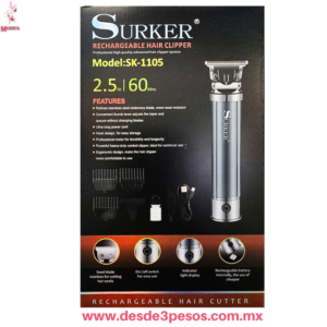 Cortadora de Cabello Recargable con clips 4 medidas y accesorios, 60 min duracion Marca Suker SK-1105