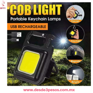 Llavero LED Cuadrado, Destapador, Recargable, con Imagn COB  6x4cm Mod. DT-808-494A
