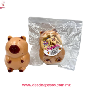 Squishy antiestrés blando de Capibara (aprox. 8 cm de alto) Caja con 12 piezas TT-2937