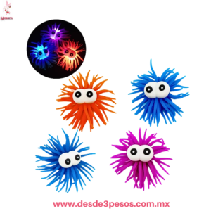 Pelota Antiestrés Luminosa Medusa  con Ojos Saltones (Aprox. 7cm)  caja con 24 piezas UQ-J002-84