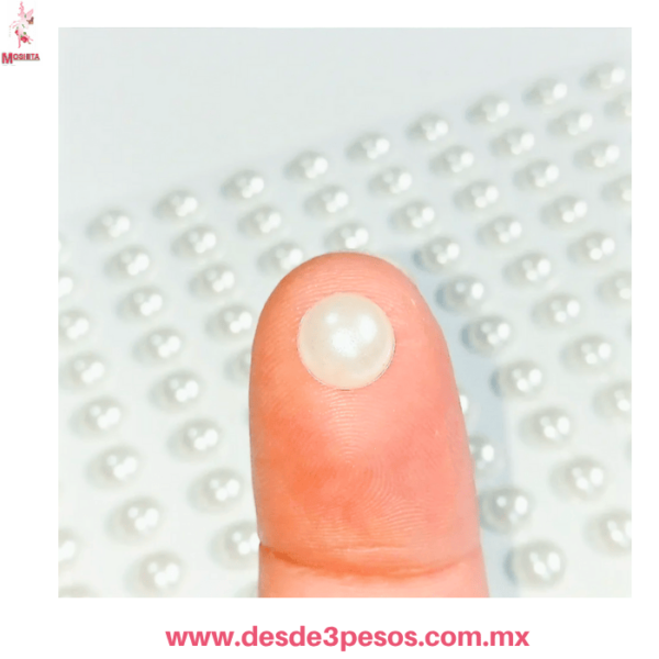 Planilla de Perlas Adhesivas Blancas (220 pzas, Aprox. 6mm) ZT-3 - Imagen 2