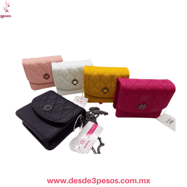 Mini Bolso Acolchado XINGMAI con Espejo Interior y Cadena, Varios Colores, Aprox. 11.5 X 4.5 X 10 Cm A-027 - Imagen 2