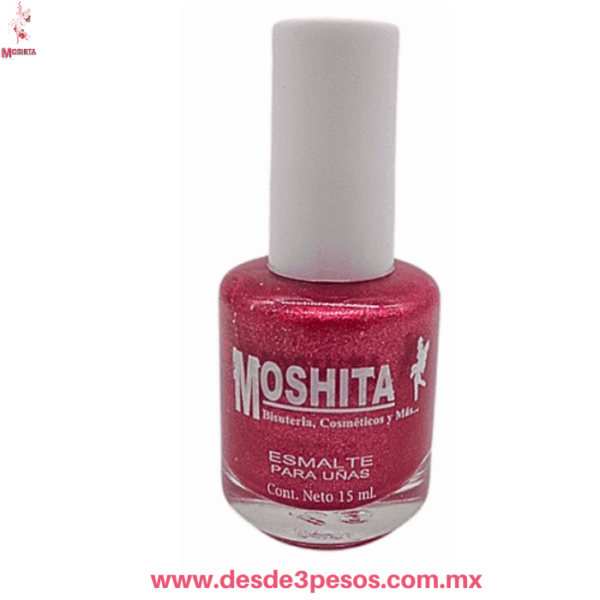Esmalte de Uñas Moshita Rojo Rubí Con Glitter, 15ml - Imagen 2