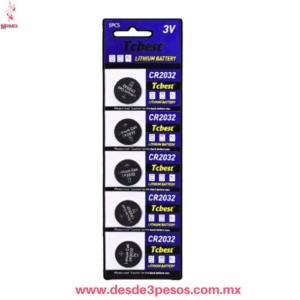 Pila Batería Litio CR2032 3V Tcbest - Pack 5 Unidades 3V