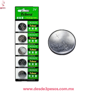 Pack 5 Pilas de Litio Tcbest CR2025 3V - Batería de Botón 3V