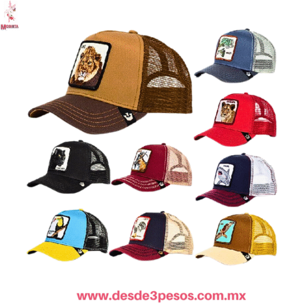 Gorra Trucker Ajustable con Parche de Animal | Varios Diseños (Unitalla 28-21cm)