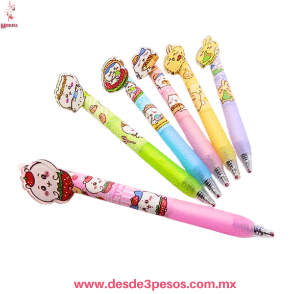 Portaminas Kawaii Retractil Chiikyma 0.5mm tinta negra con borrador  y Topper de Personajes 15 cm. Alto presentacion de 54 pza. precio por 1 pza.  SM25ESP006 - Imagen 3