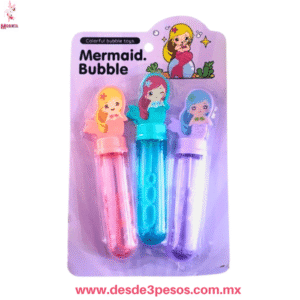 Set de 3 Burbujeros Mágicos de Sirena - Juguete Infantil (14cm, Genérico) PN-0036