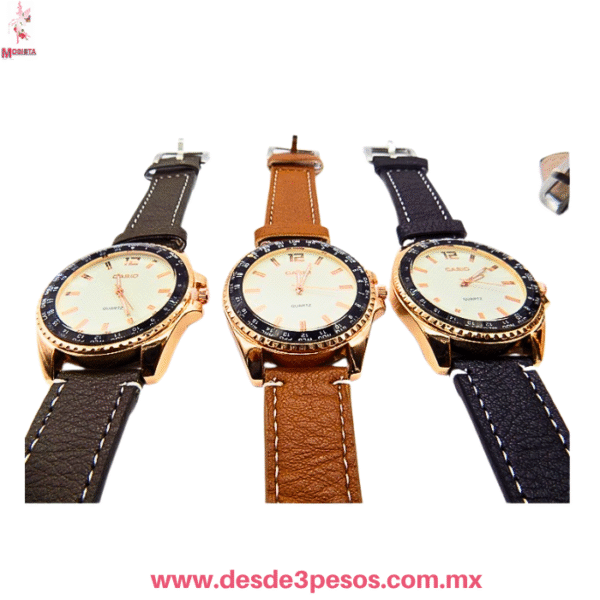 Reloj Casio Clásico Quartz para Hombre | Caja Oro Rosa y Correa de Piel 5cm, diametro REF:903587 - Imagen 2