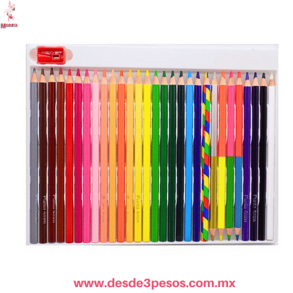 Set de Lápices de Colores TiTiko (24+5) Mina Gruesa 4.0mm + Sacapuntas TK-0097BJ - Imagen 2