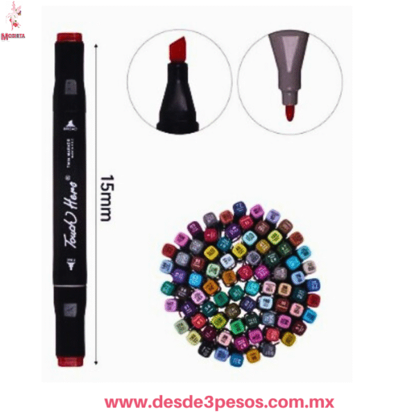Set 36 Plumones Touch Hero Doble Punta con Estuche de Astronauta Tela Rosa y Azul YONG-078-2 - Imagen 4