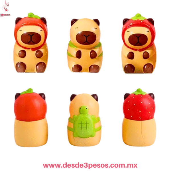 Squishy pelota con carita de capibara  Anti-estrés Kawaii (Aprox. 6x5 cm) caja con 12 pza. precio por 1 pza. TT-2982 - Imagen 2