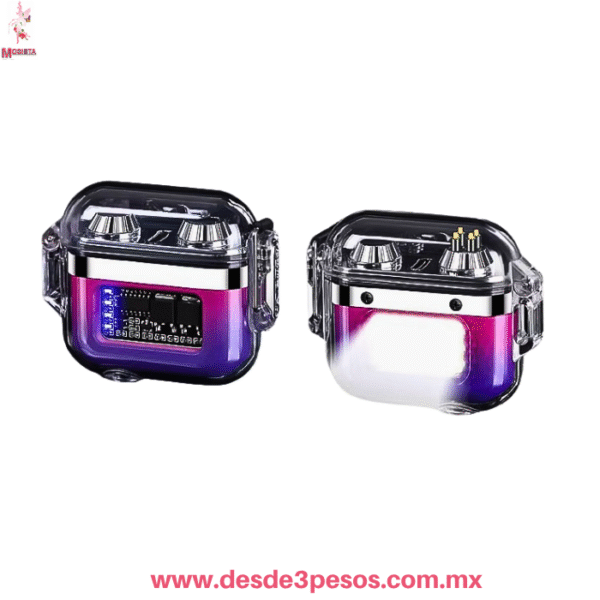 Encendedor de Plasma Doble Arco  Recargable USB, Carcasa Impermeable y Transparente | [6 X 4.5 cm]DT-808-592 - Imagen 3