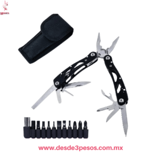 Pinzas Multiherramienta Táctica de Acero Inoxidable con 11 Puntas y Estuche - [16 X 6.5 cm cerrada] W-3504