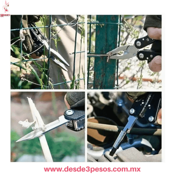 Pinzas Multiherramienta Táctica de Acero Inoxidable con 11 Puntas y Estuche - [16 X 6.5 cm cerrada] W-3504 - Imagen 3