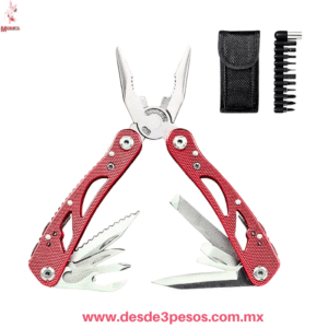 Pinza Multiherramienta Navaja 15 en 1 de Acero Inoxidable | Incluye Puntas de Destornillador y Funda j: 16cm] W-3507