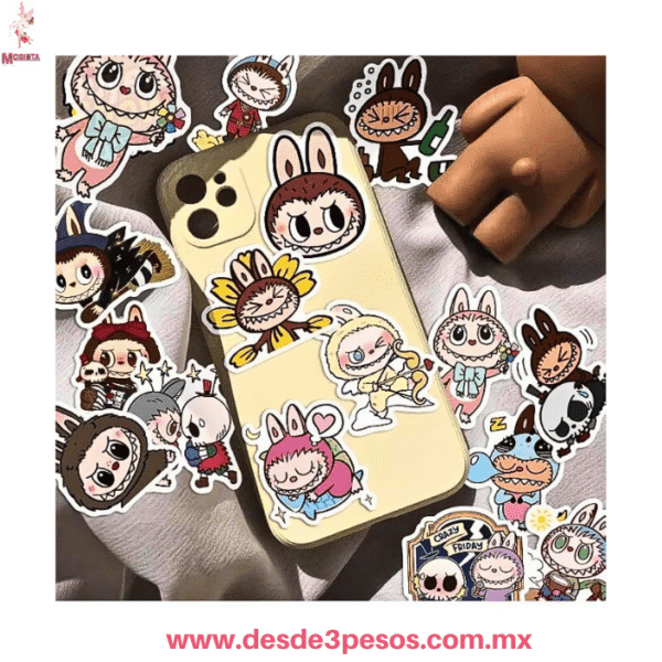 Libreta con 13 Planillas  de Stickers LABUBU y 8 hojas diseñadas  15 X 11cm. Diseños Kawaii Coleccionables XQCC - Imagen 3
