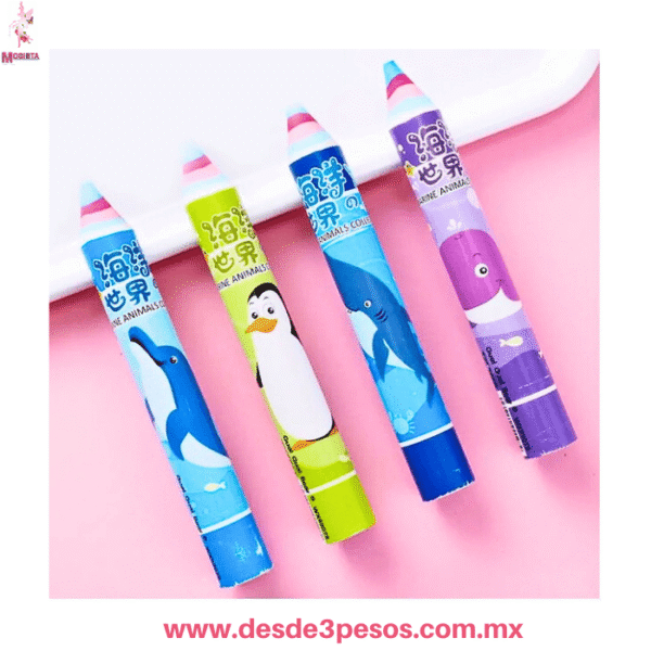 Lápiz Goma de Borrar Arcoiris presentacion de 24 pza. precio por 1 pza. 14 cm. De largo