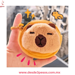 Monedero de Peluche Capibara Kawaii con Llavero  11 X 10 cm. MC25-A22