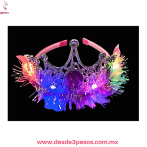 Tiara Corona Luminosa LED de Princesa con Tinsel 12 X 14cm. GH-205