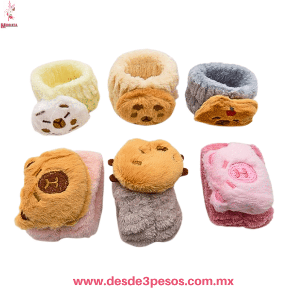 Muñequeras Dona  de Felpa Kawaii con carita de peluche 7.5x5cm. MC24-M54 - Imagen 2