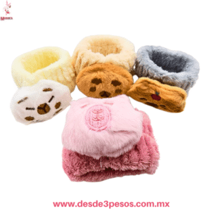 Muñequeras Dona  de Felpa Kawaii con carita de peluche 7.5x5cm. MC24-M54