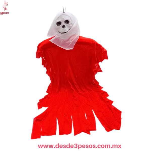 Fantasma Colgante de Terror Rojo Decoración Halloween 40x21cm.  Genérico 4030 - Imagen 2