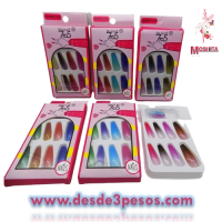 Caja de Uñas Postizas para Dama Decoradas