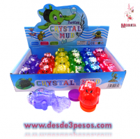 Caja con 24 piezas de slime en figura de TORTUGA NINJA con Glitter y bolitas de unicel 6 Cm Aprox.