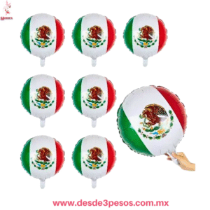 Globo Metálico Redondo 45cm Bandera de México  Q-162AA