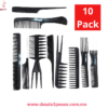 Set Profesional de 10 Peines para Estilismo y Peluquería 21X3CM. Kit Antiestático Negro ITEM NO:10-10 - Foto 2