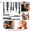 Set Profesional de 10 Peines para Estilismo y Peluquería 21X3CM. Kit Antiestático Negro ITEM NO:10-10 - Foto 1