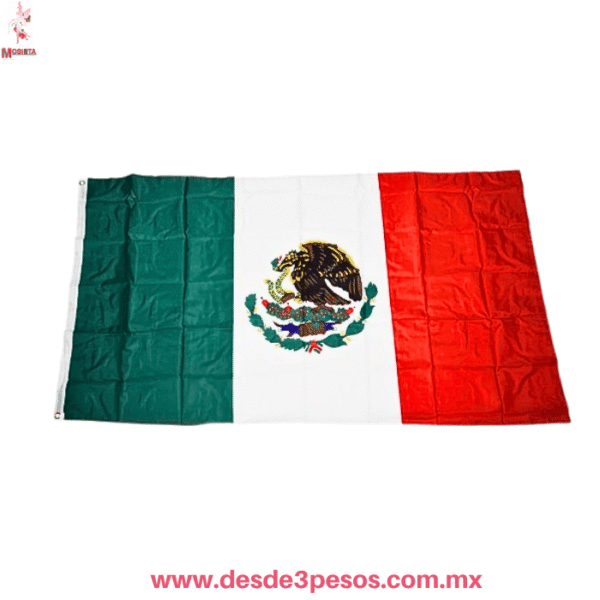 Bandera de México Grande 90x150 cm | Calidad Premium con Escudo y Ojillos