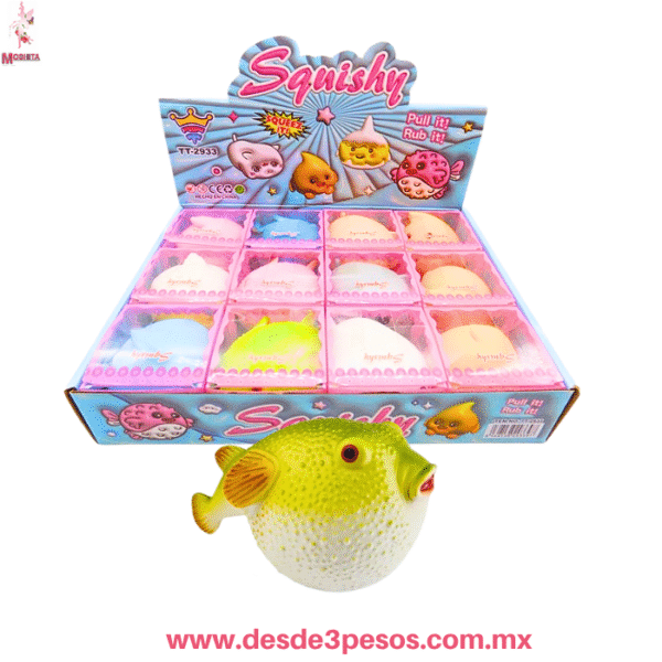 Caja 12 Juguetes Squishy Antiestrés, Figuras de Animalitos Suaves, Marca Squishy (7.5cm c/u) TT-2933 - Imagen 2