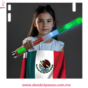 Espada Tricolor para Fiesta Mexica con pilas incluidas 46 cm.