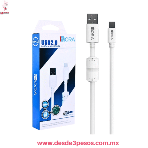 Cable Carga Rápida Micro USB V8, 1.5 Metros, 2.1A CAB150 Marca 1Hora