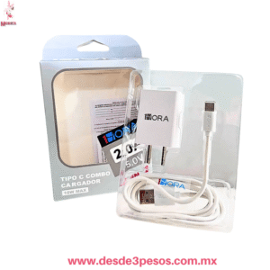 Cargador Recarga 1Hora 2 en 1, Tipo C, 10W 2.0A, Cubo y Cable CGAR0881P