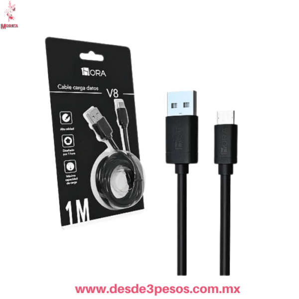 Cable 1 Hora V8 Micro USB de 1 Metro - Carga y Datos KCAB177 Marca 1Hora - Imagen 2