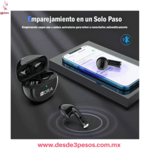 Audífonos Inalámbricos  TWS | Bluetooth Manos Libres | Color Negro Brillante AUT119, Marca 1Hora