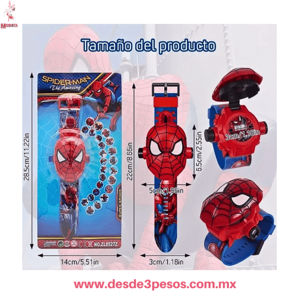Reloj Proyector 3D Infantil de Superhéroes Marvel Avengers - 22cm.