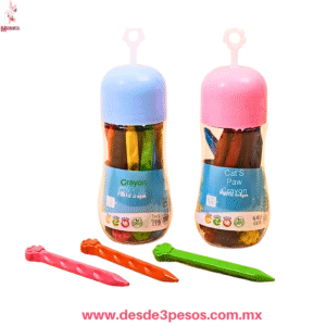 Estuche con 12 Crayones "Cat's Paw" con Forma de Patita de Gato en varios colores